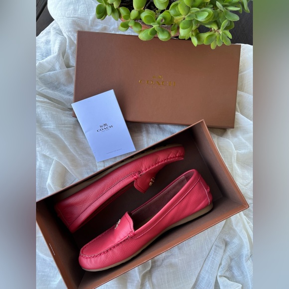 COACH Opal Pebble Grain Leather Loafers - Picture 1 of 6